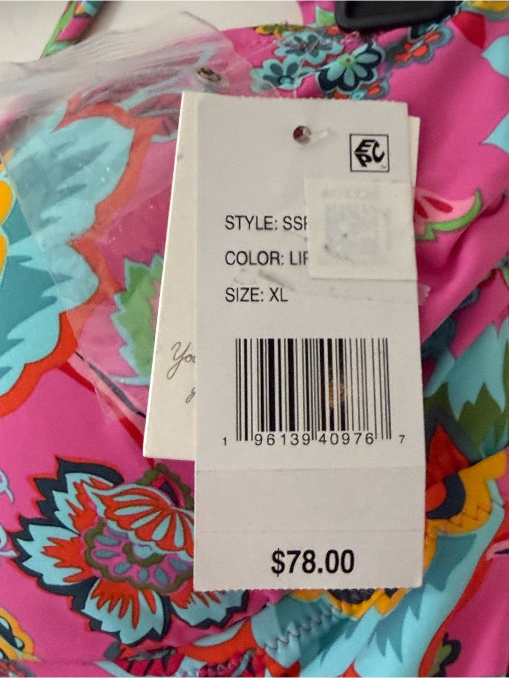 Jessica Simpson Hot Pink Floral Tankini Top - Picture 4 of 6